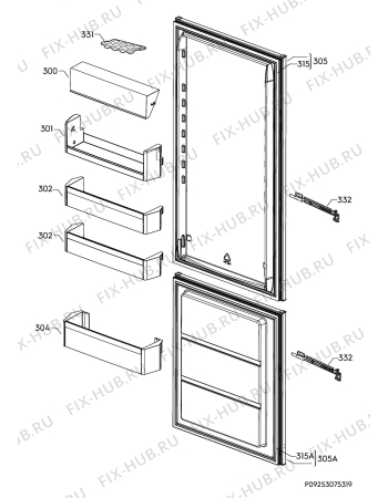 Взрыв-схема холодильника Smeg C7280FP1 - Схема узла Door